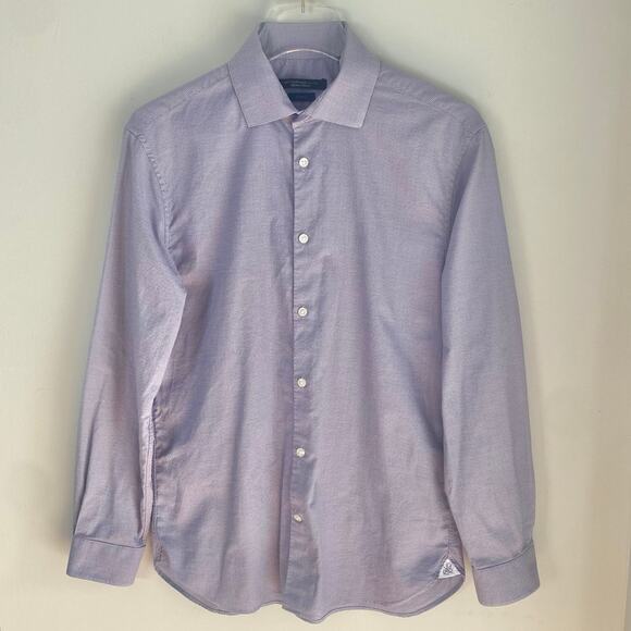 John Varvatos Star USA Slim Fit Shirt Men Size Small 15 32/33 Lavender Check - Picture 1 of 8